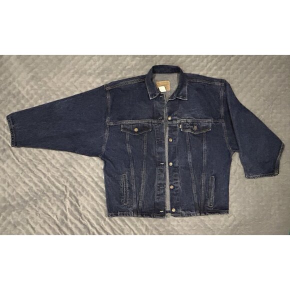Levi’s Trucker Jacket Sz LARGE  Denim Blue Jean Button Up Vintage  77934-8206 - Picture 10 of 16